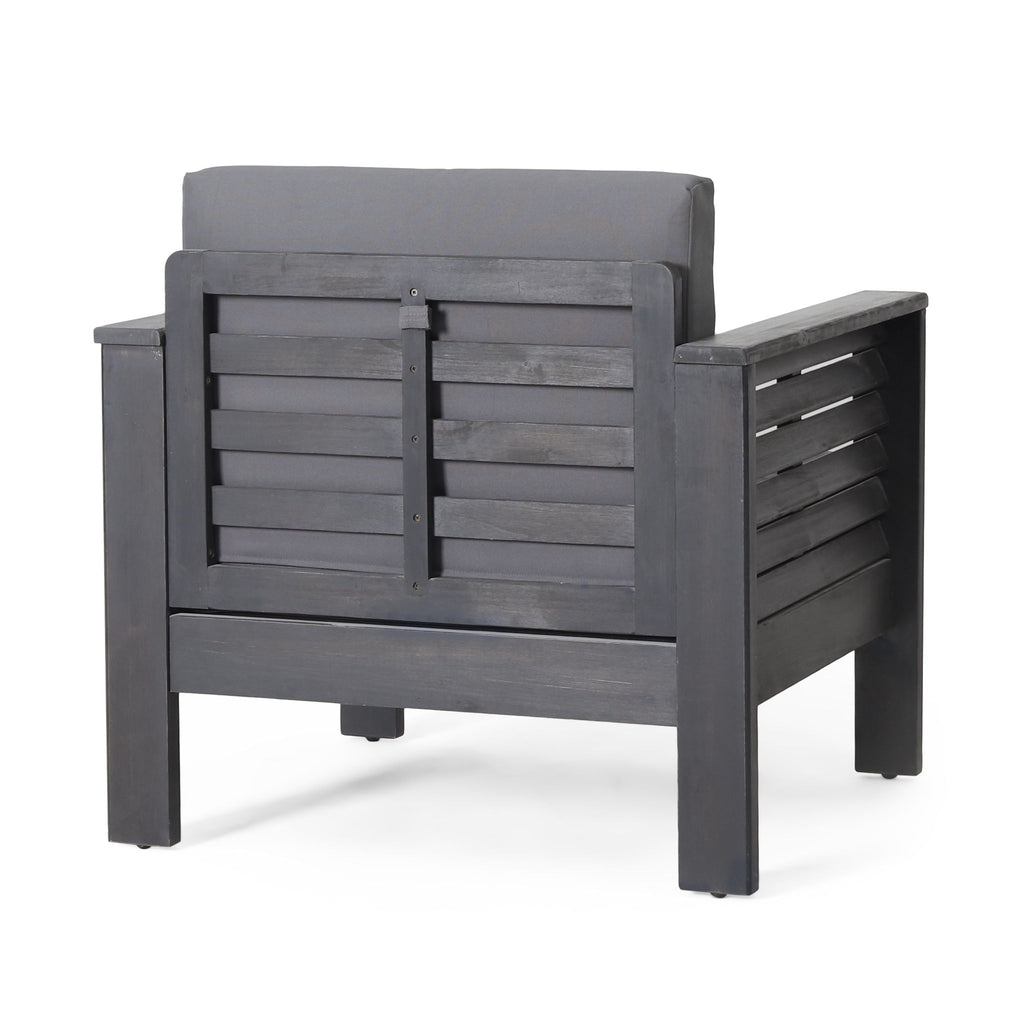 Acacia Wood Loveseat And Coffee Table Set With Cushions
