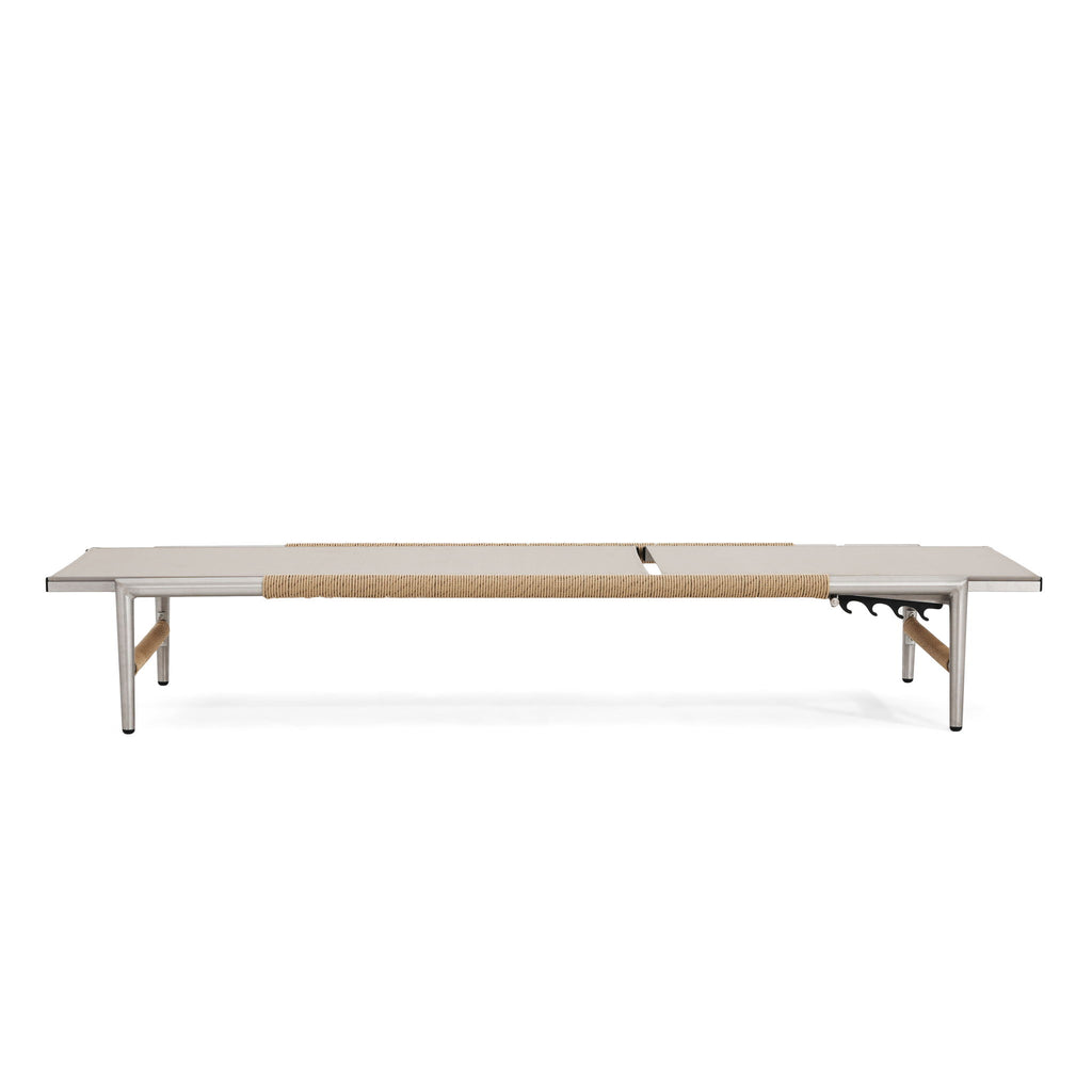 Hargrove - Outdoor Patio Aluminum Chaise Lounge (Set of 2) - Natural / Silver