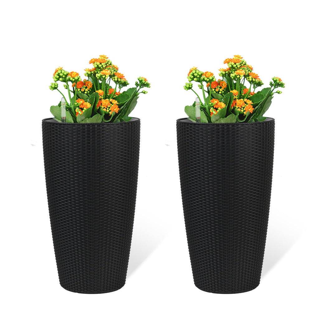 Tall Planters Set With Water Level Monitor And Auto Watering