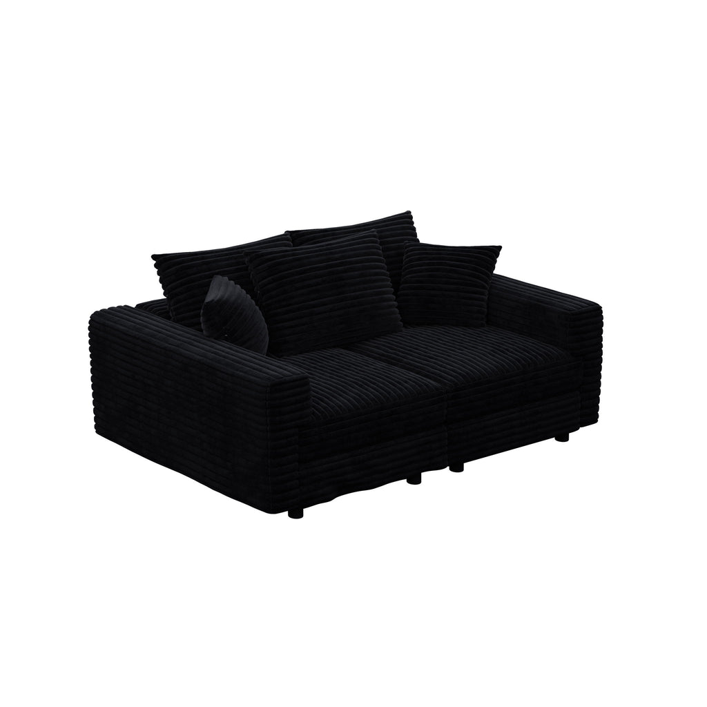4 Seat Sofa, Modern Comfy Upholstered Sofa Cloud Couch, Deep Seat Couches With Soft Pillows