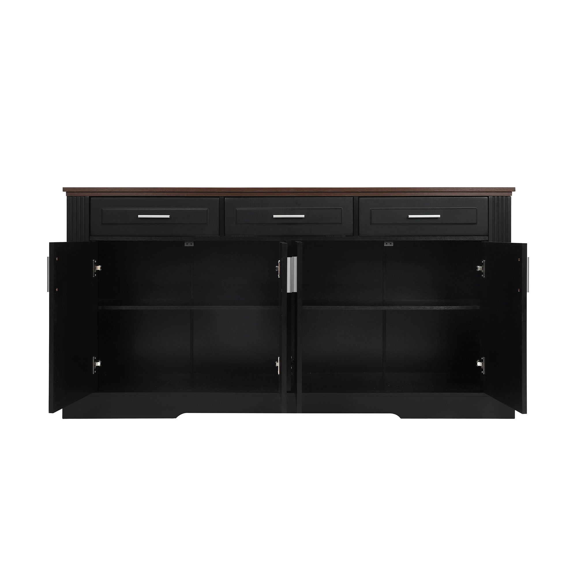 Fluted Sideboard Buffet Cabinet With 4 Doors And 3 Drawers