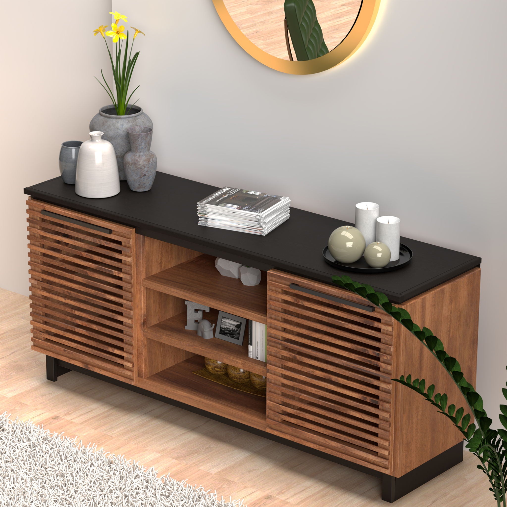 Cable Management TV Stand Console