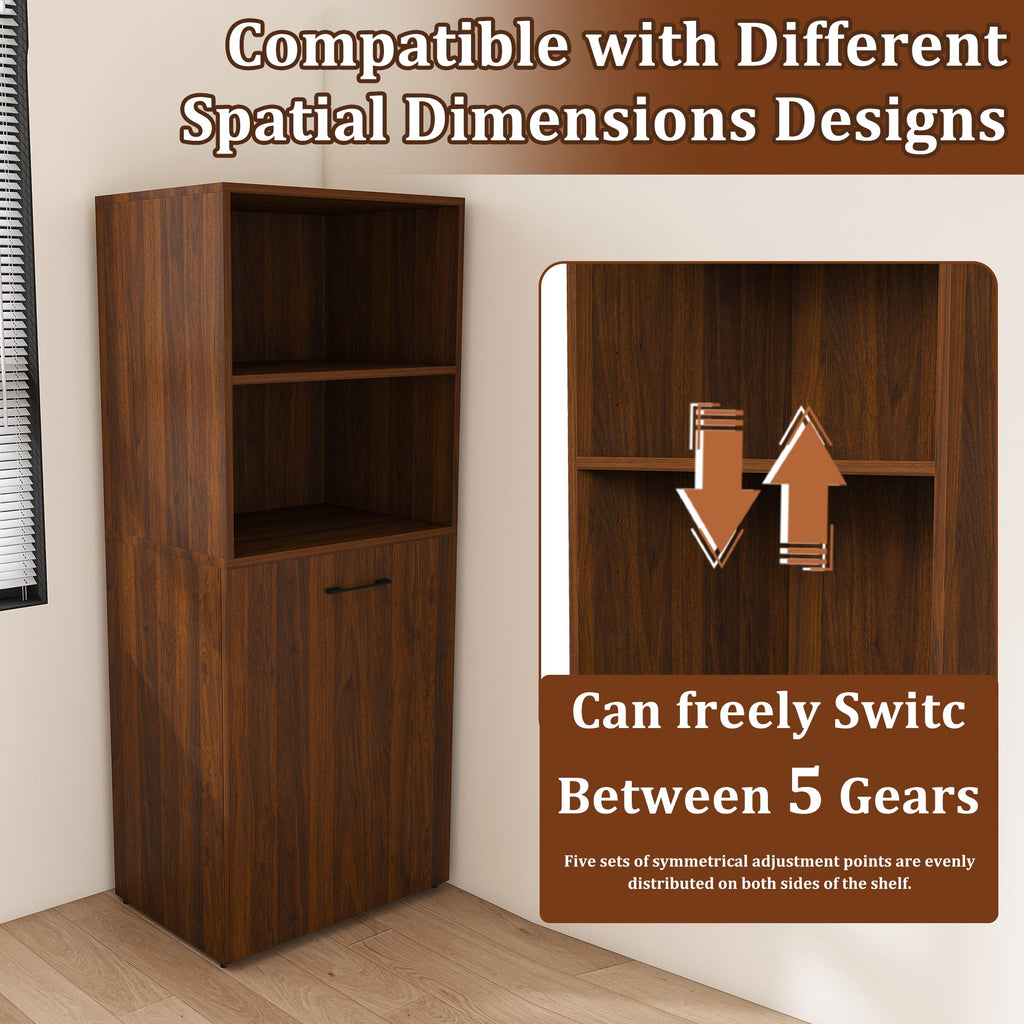 Stretchable Office Desk With Storage Shelves And Mobile Wheels