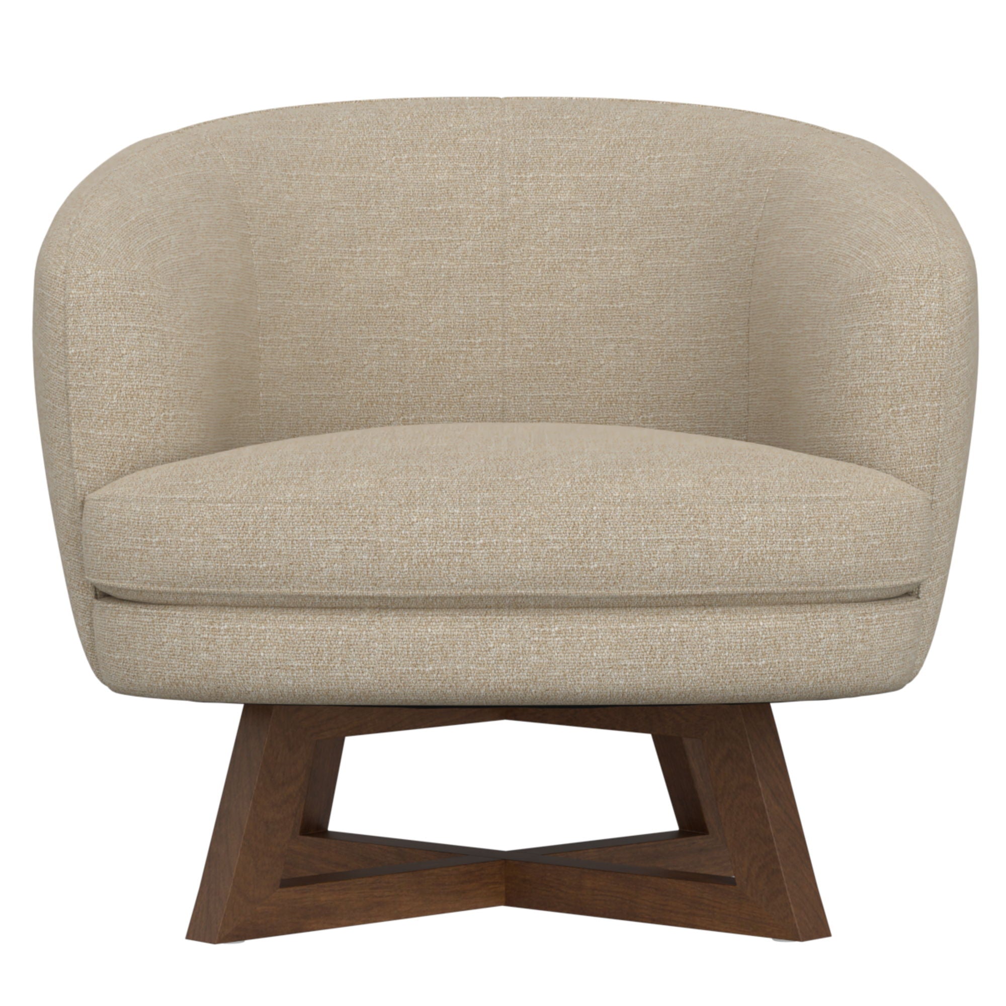 Swivel Accent Chair With Sculptural Base