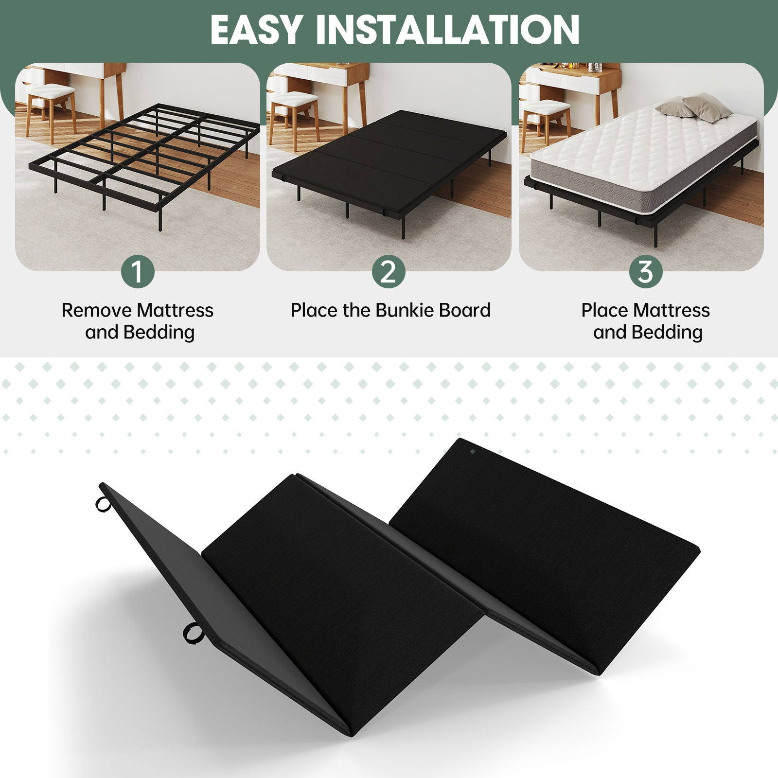 Bunkie Board, Breathable Non Slip Anti Sagging Support Foundation