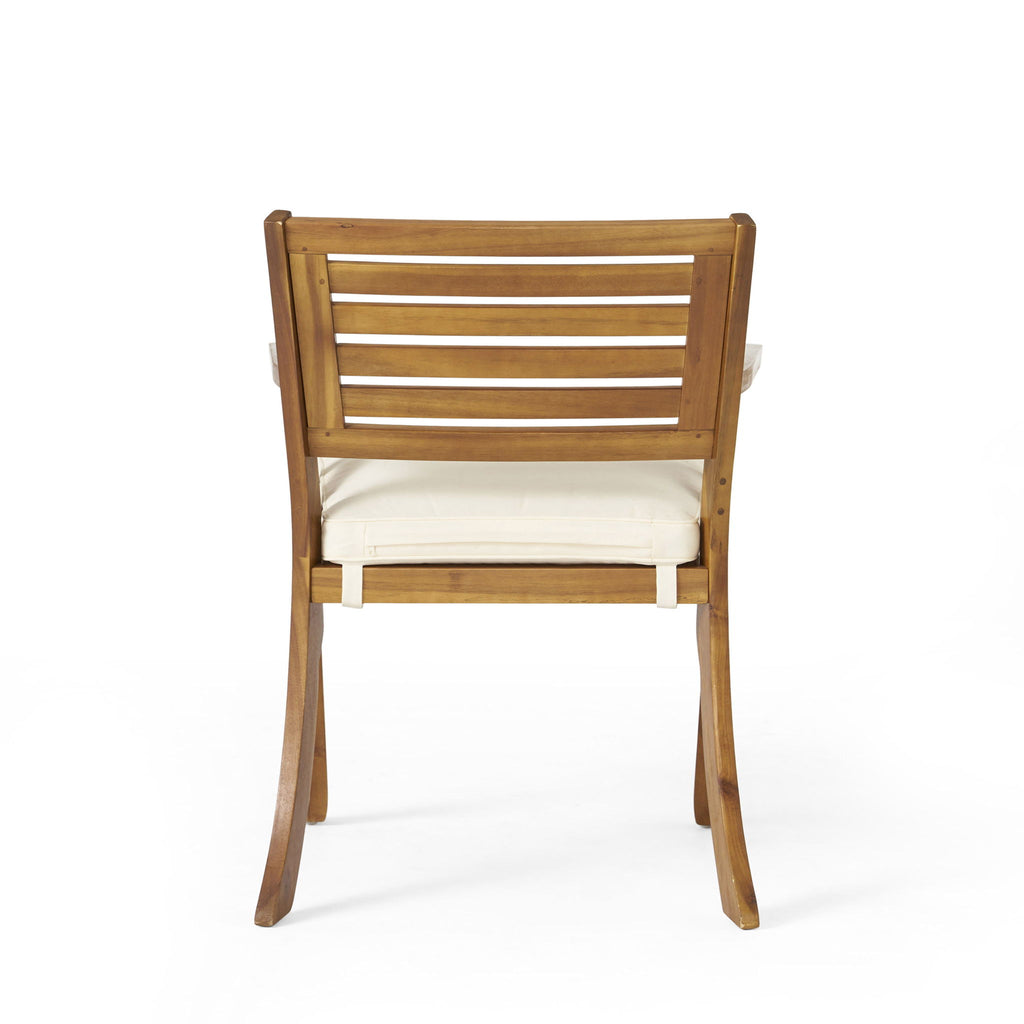 Outdoor Hermosa 5 Piece Wood Dining Set With Cushions - Teak / Beige