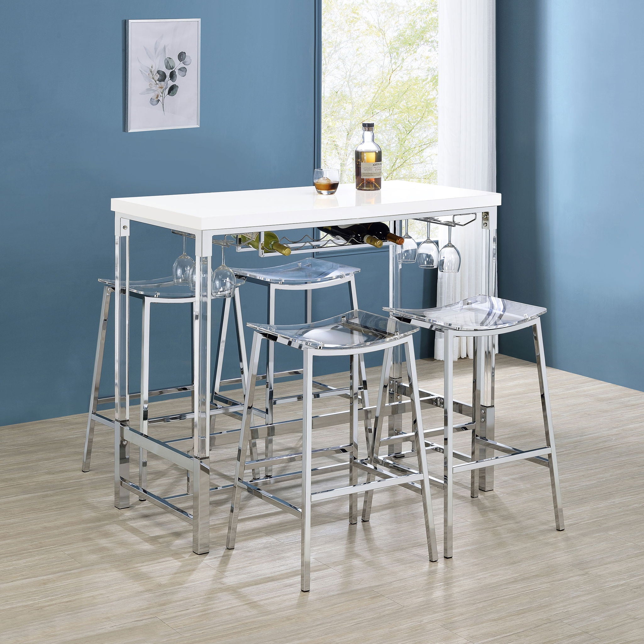 Staten - Backless Bar Stool (Set of 2) - Chrome