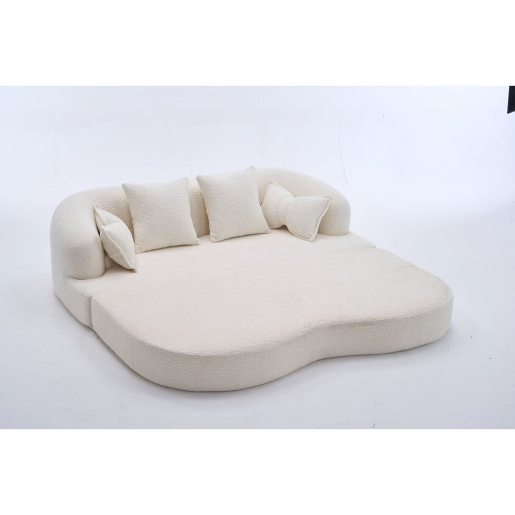 Foldable Sofa Bed, Boneless Couch Convertible Sleeper With 4 Pillows