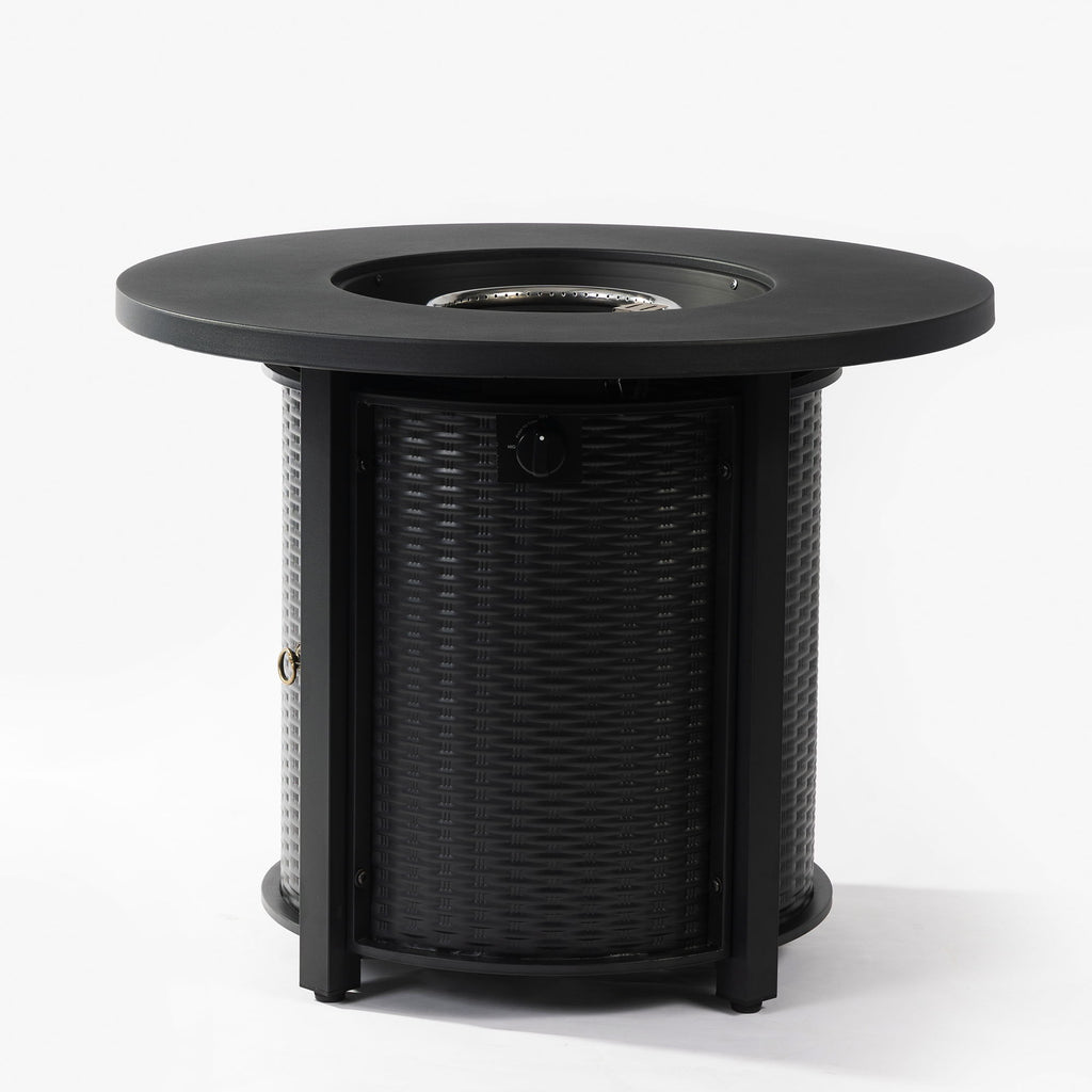 Propane Gas Fire Pit Table, 50000 Btu Round Steel Fire Pit
