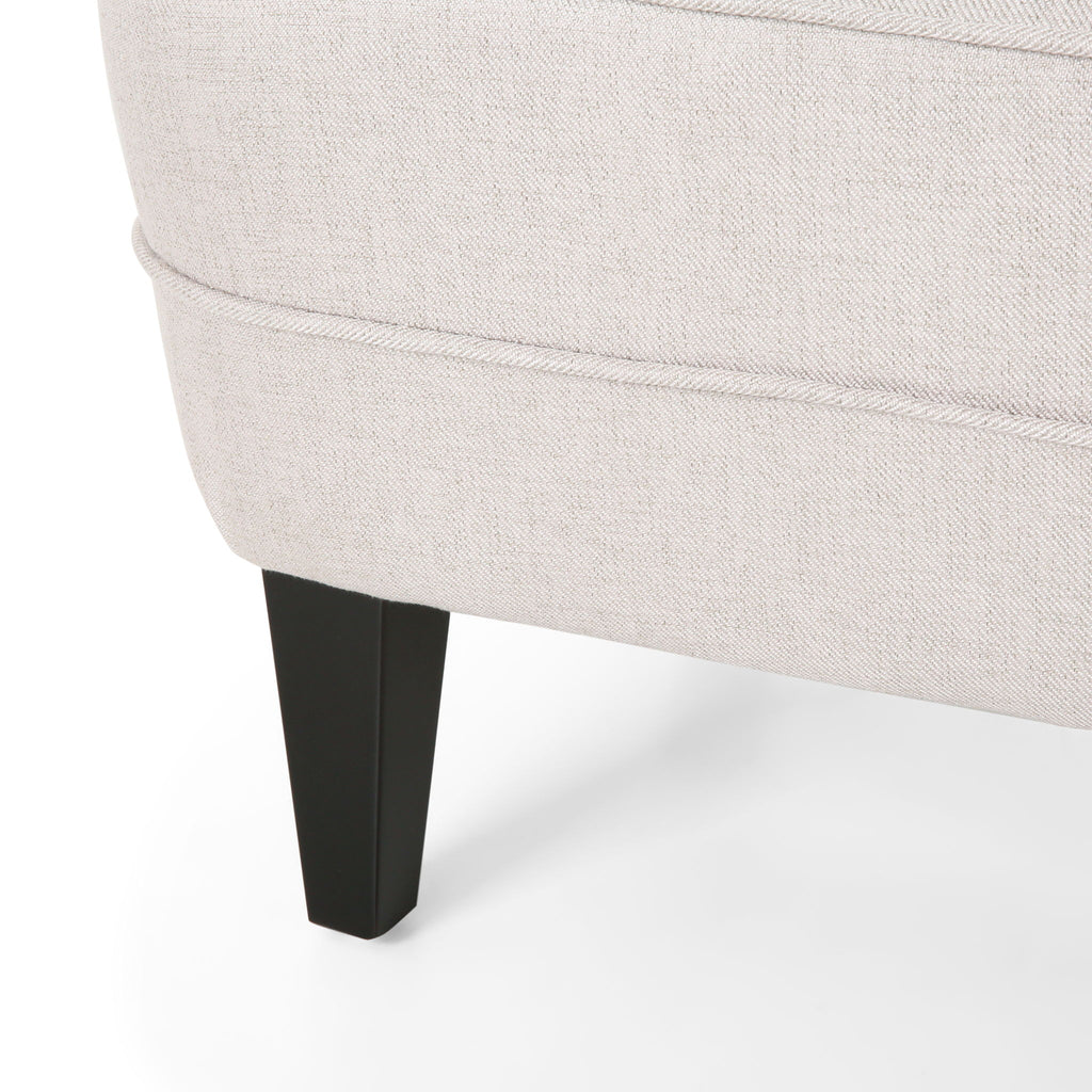 Stylish Club Chair And Ottoman Set With Birch Legs - Wheat