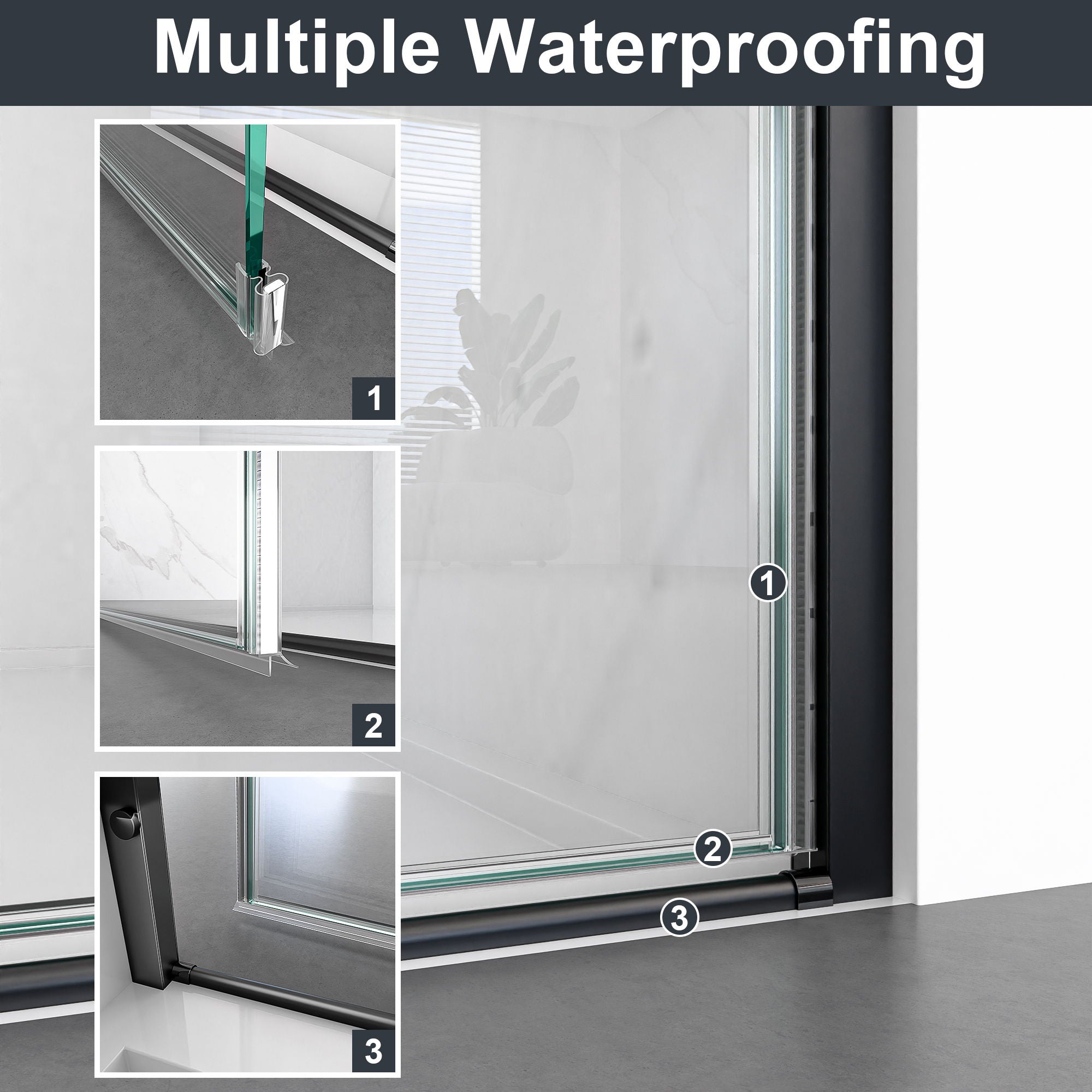 Semi Frameless Circular Pivot Shower Door With 1 / 4" Sgcc Tempered Glass