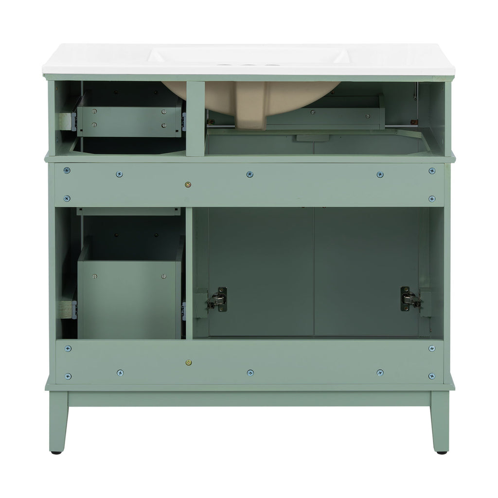 Modern Bathroom Vanity With Sink, Soft Close Doors, 4 Storage Drawers