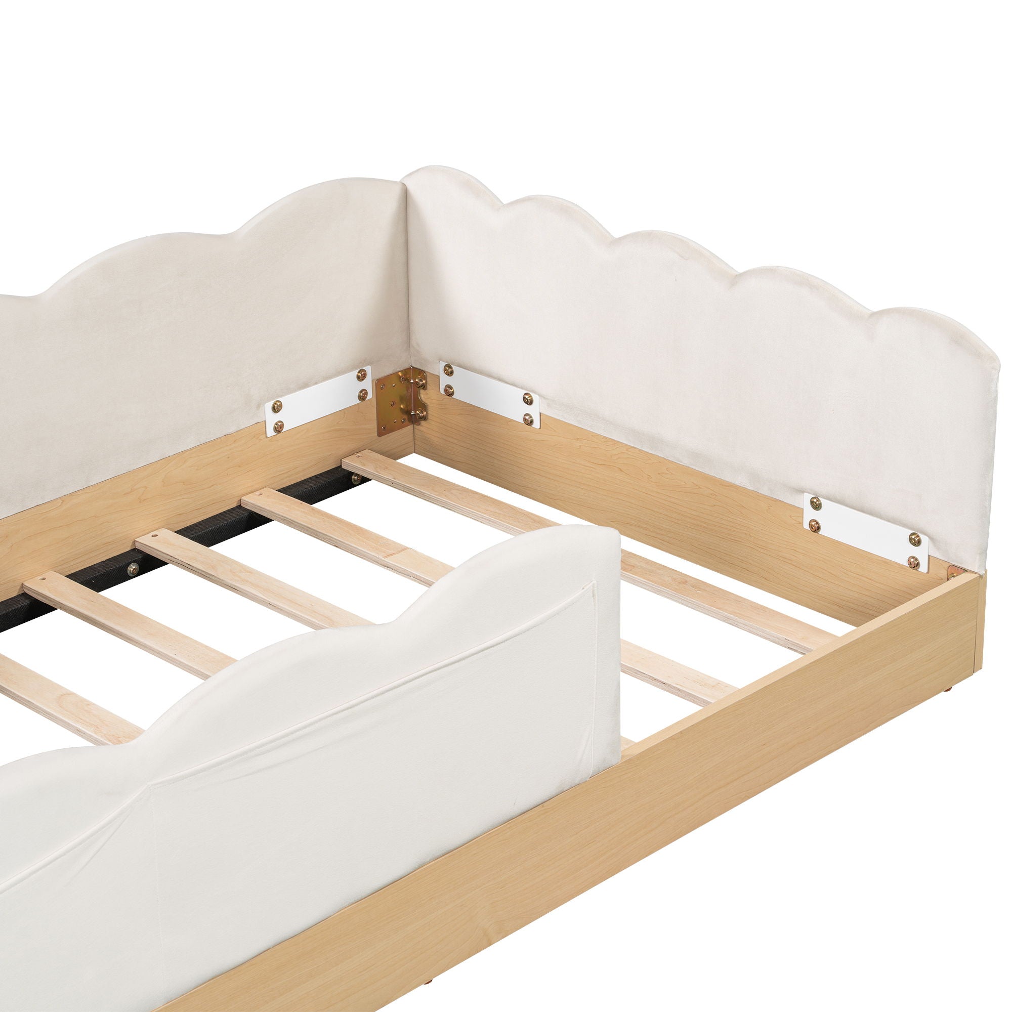 Platform Bed With Animal Pillows And Storage Bags
