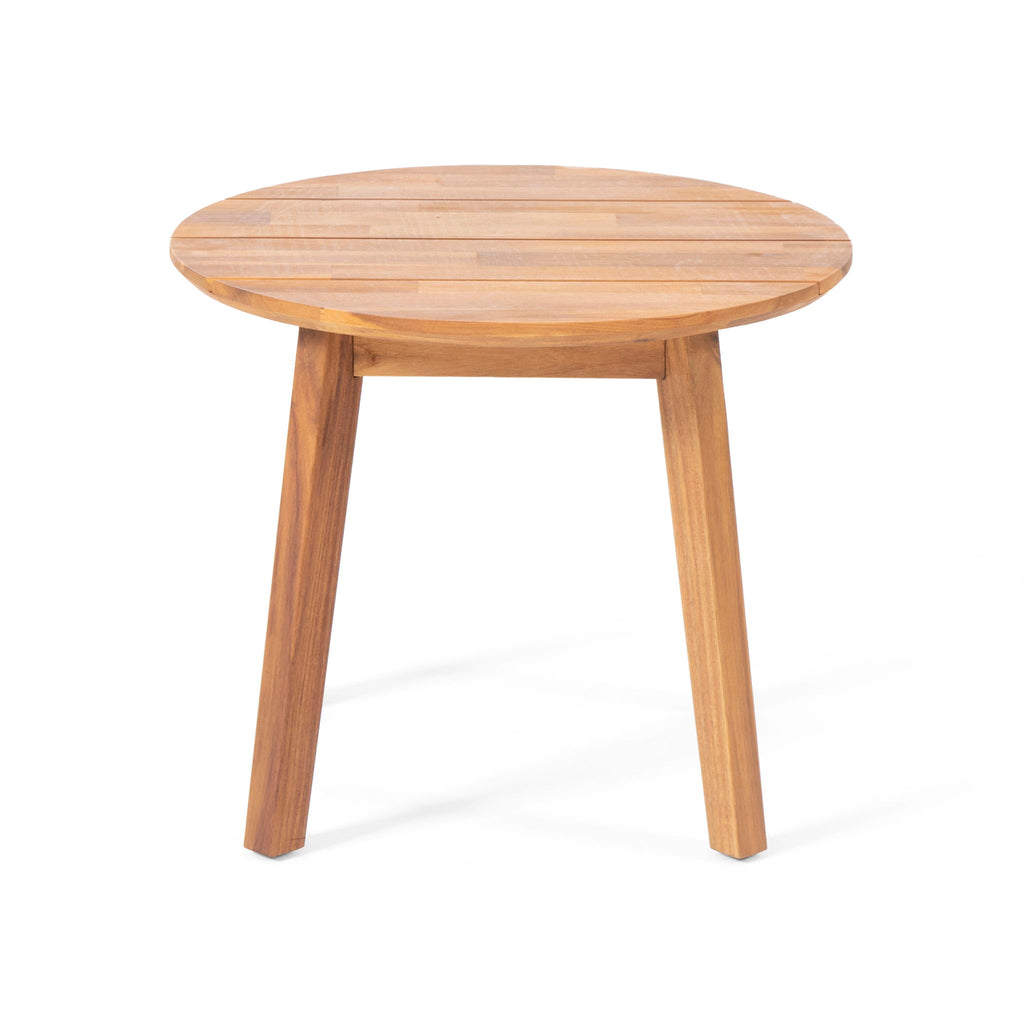 Outdoor Side Table With Slat Top - Brown