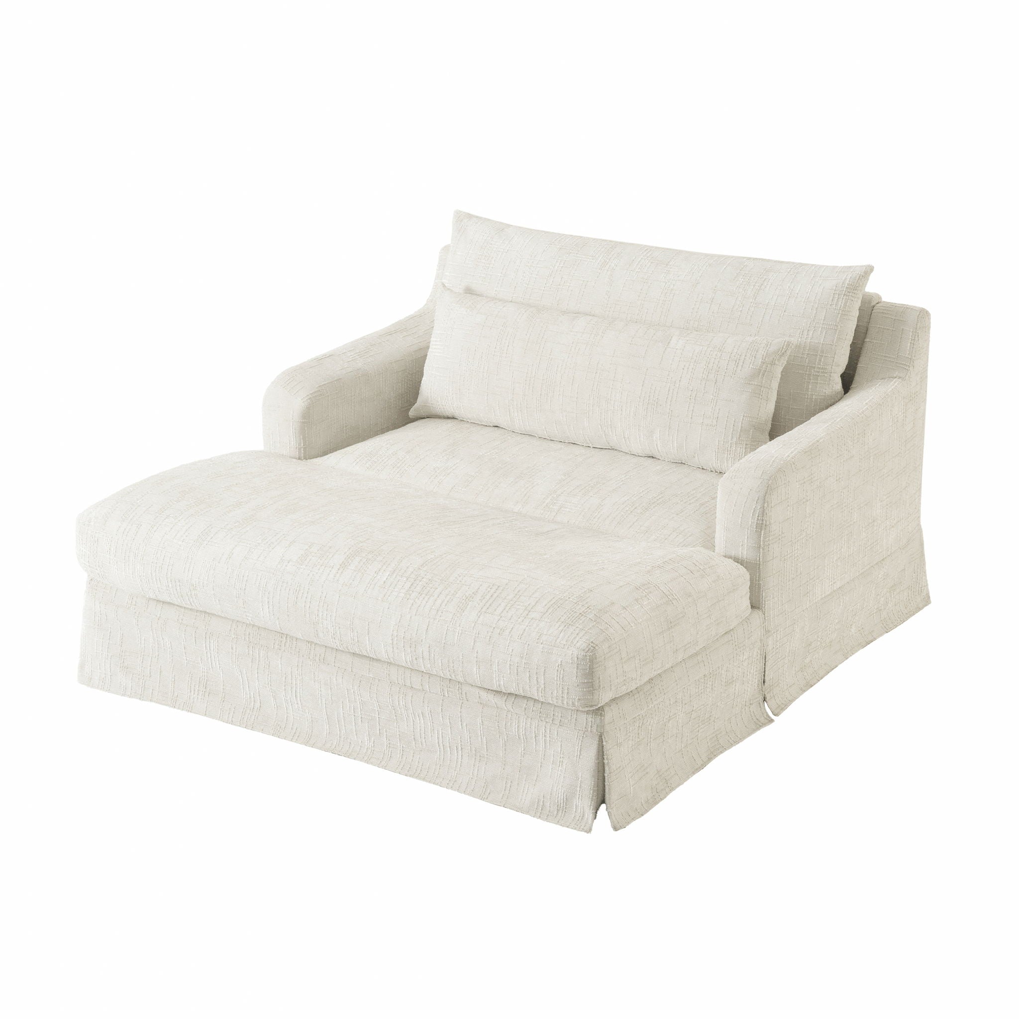 Sofa Bed Loveseat With Textured Surface And 2 Cushions