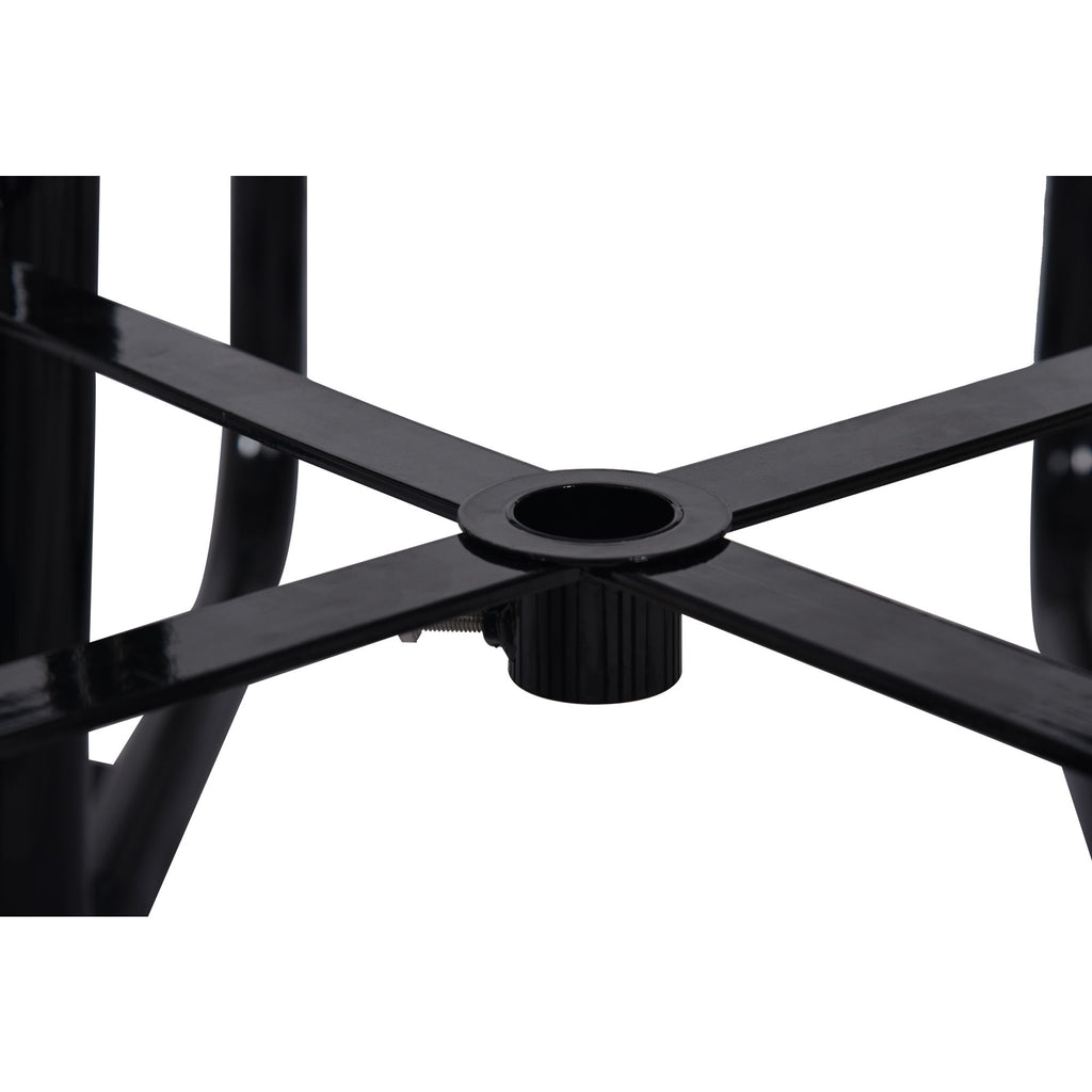 Square Outdoor Steel Picnic Table, With Umbrella Pole