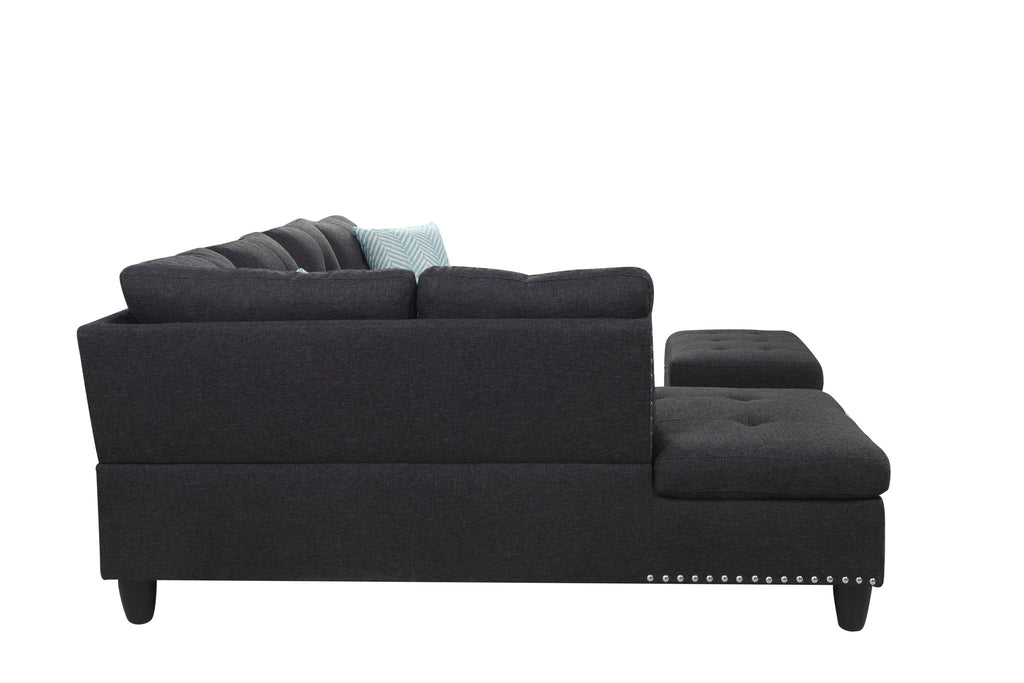 Alger - Left Hand Facing Sofa & Chaise With Ottoman