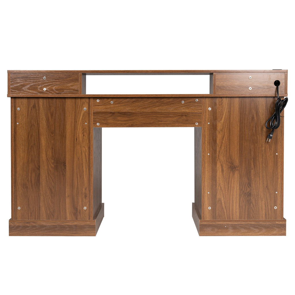Office Desk With Charging Station & Storage Cabinet