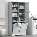 Freestanding Bathroom Storage Cabinet With Doors And Drawers, Adjustable Shelves, Tilt-Out Laundry Hamper