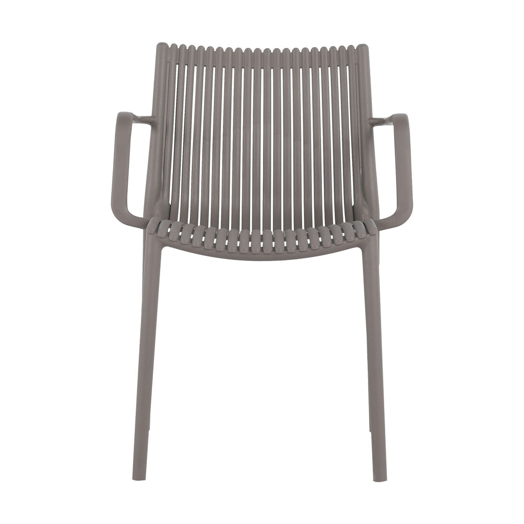 4 Modern Stackable Armchair Matched With Long Table