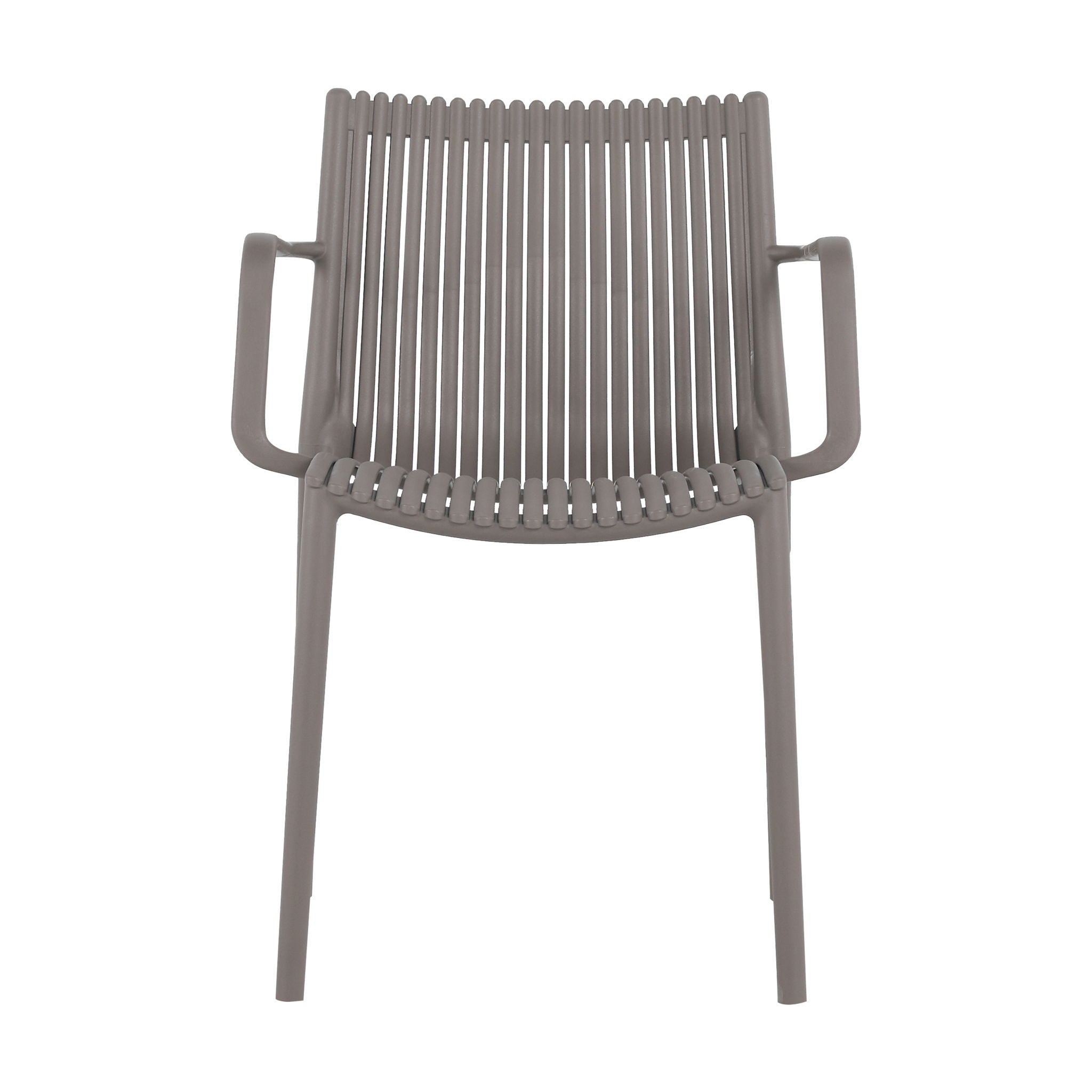 4 Modern Stackable Armchair Matched With Long Table
