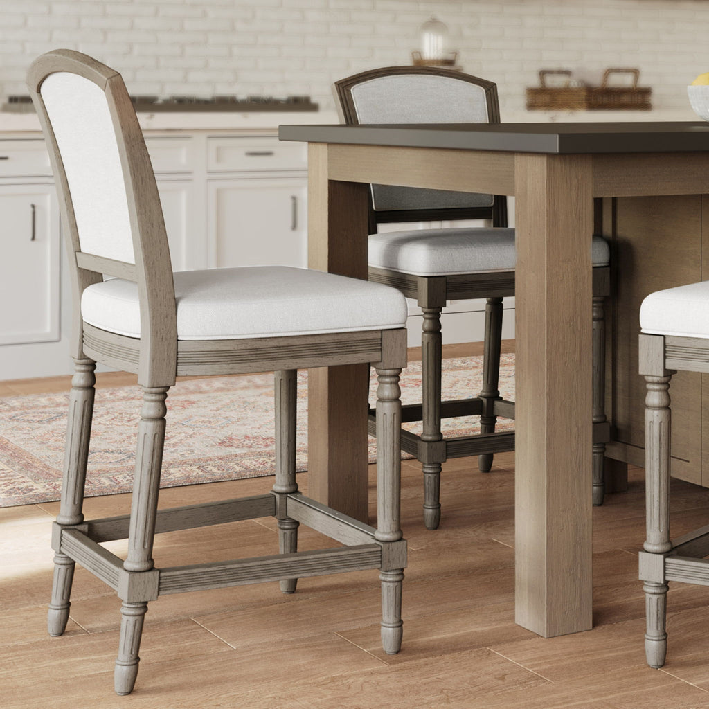 Stool With Upholstered Seat And Back