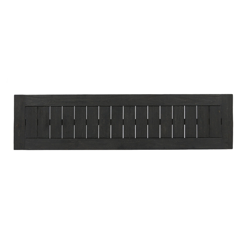 Realm - Outdoor Bench With Slat Panel Top And Base - Dark Gray