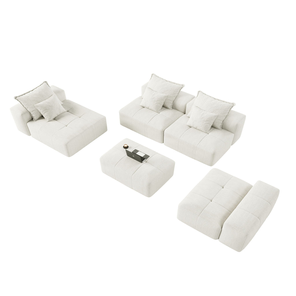 Modern Oversized Diy Combination Modular Sectional Sofa With Pillows