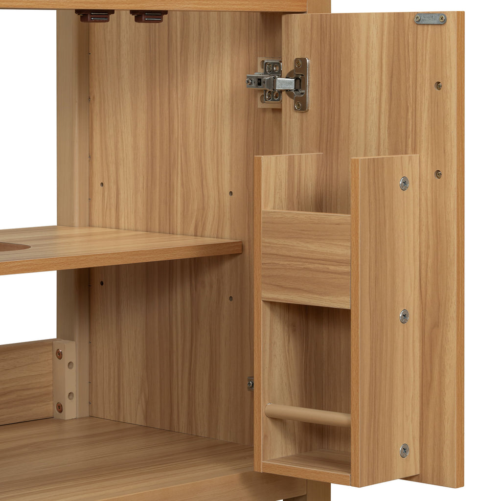 Bathroom Vanity With Flip Drawer, 2 Soft Close Doors, Adjustable Shelf And Ceramic Sink