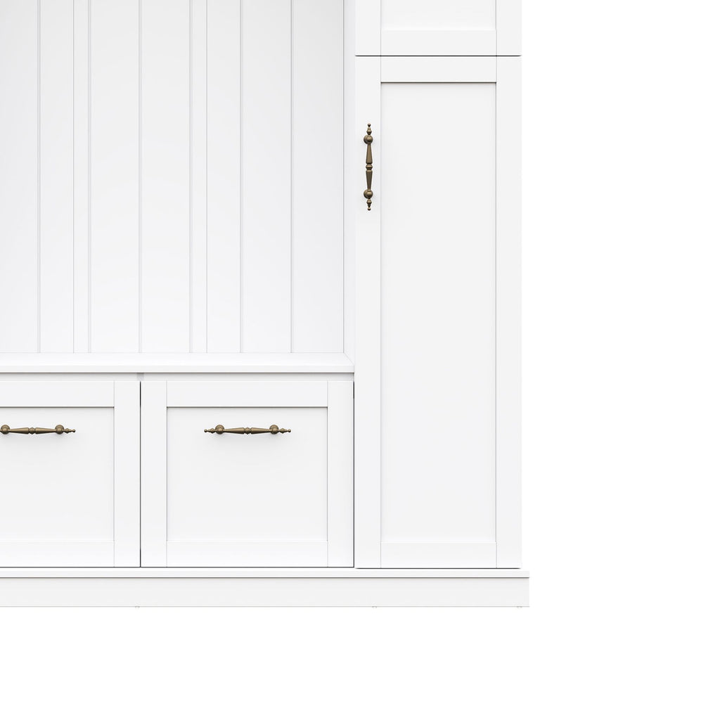 Hall Tree With 4 Side Cabinets
