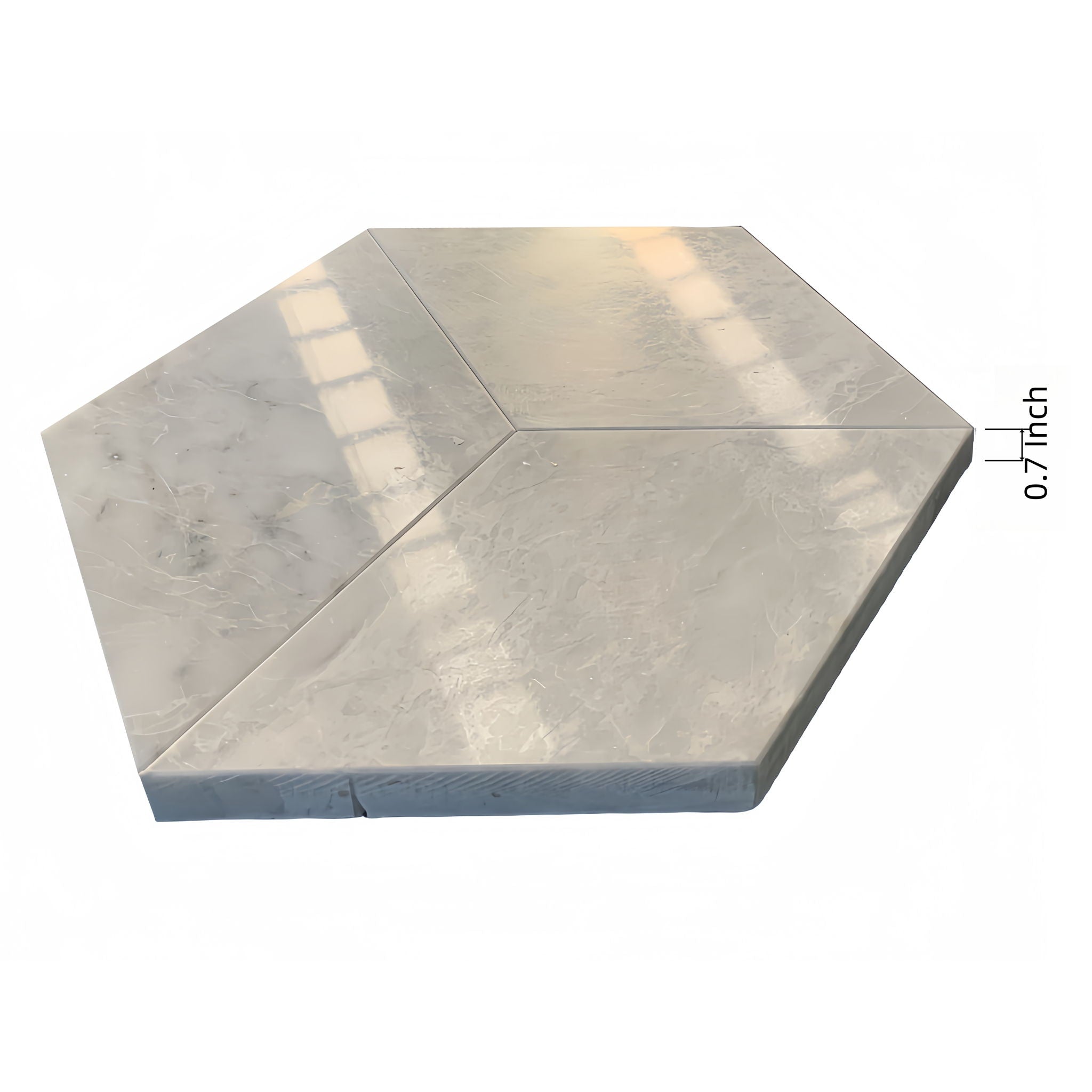 Hexagon Natural Marble Polished Tile For Wall And Floor (Set of 12)
