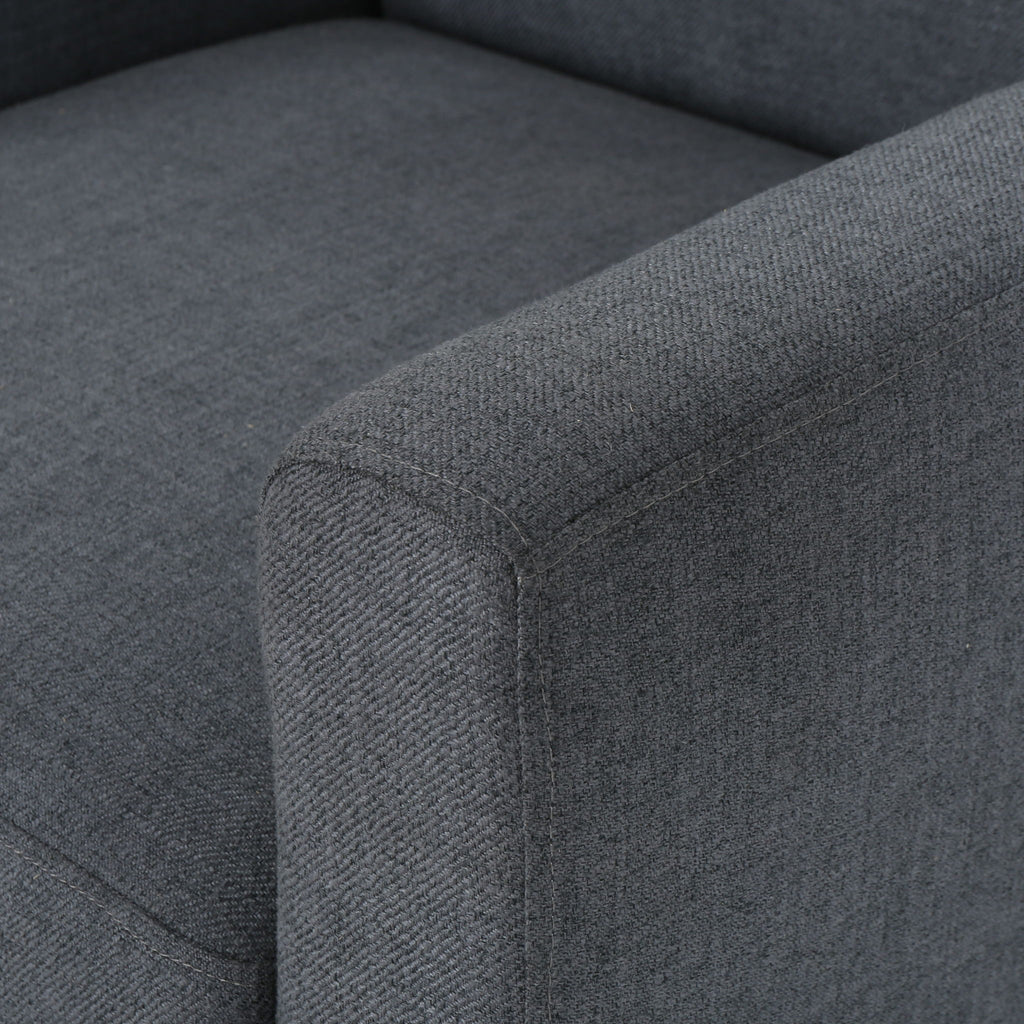 Contemporary Club Chair With Nailhead Trim Fabric And Birch Wood Legs