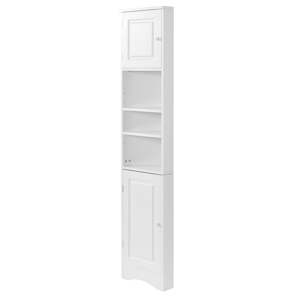Multi Functional Corner Cabinet With Adjustable Shelves And 2 Doors