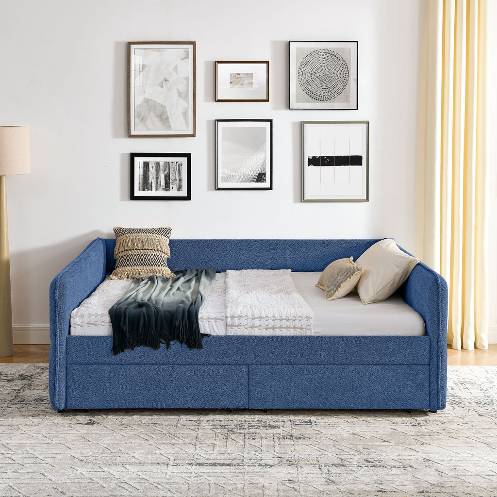 Upholstered Daybed & 2 Drawers