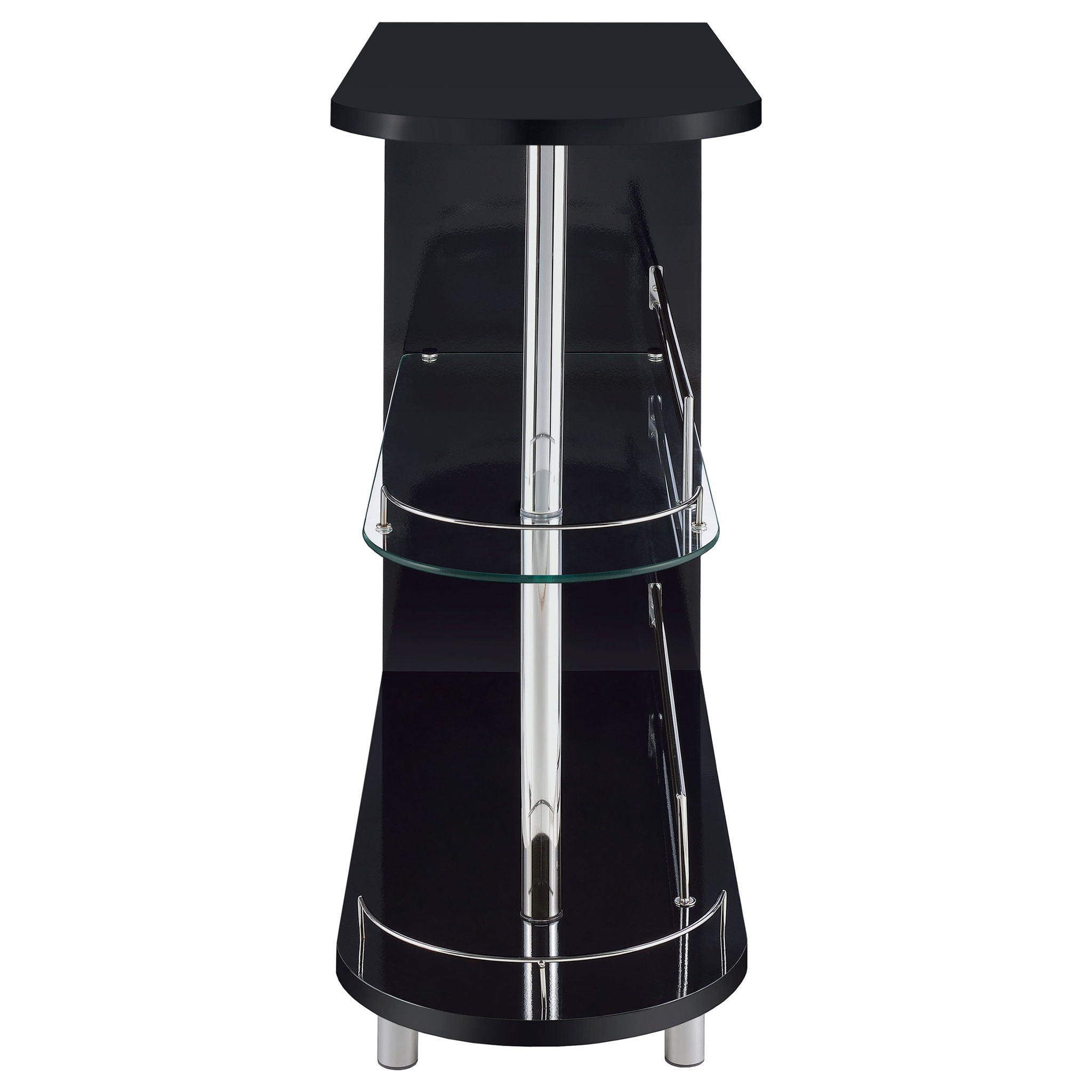 Karinna - 2 Tier Home Bar Table With Shelf - Silver