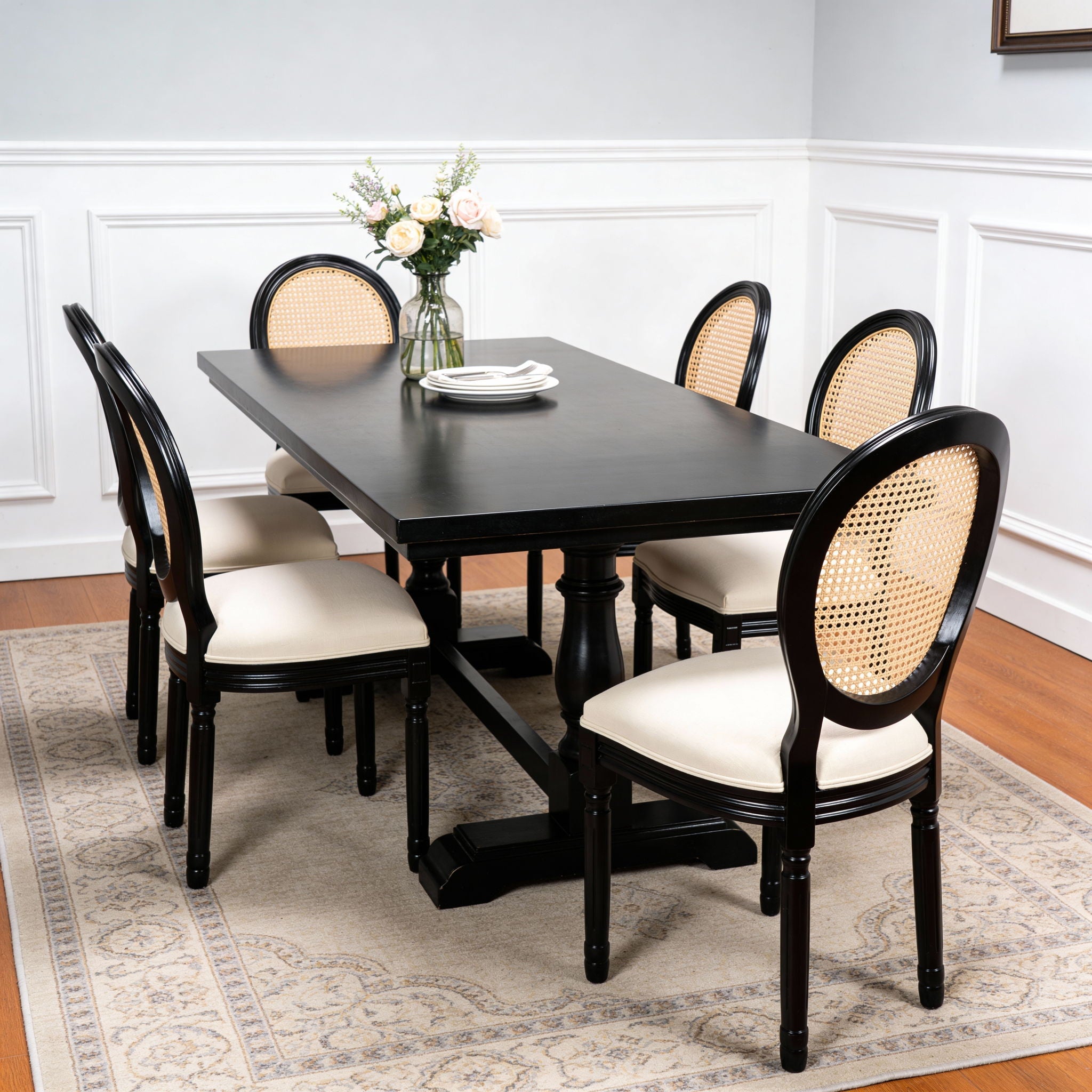 French Country Dining Chairs With Round Back (Set of 2)