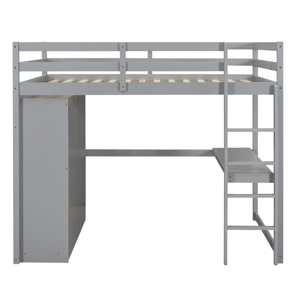 Loft Bed With Built In Wardrobe, Shelves And Drawers