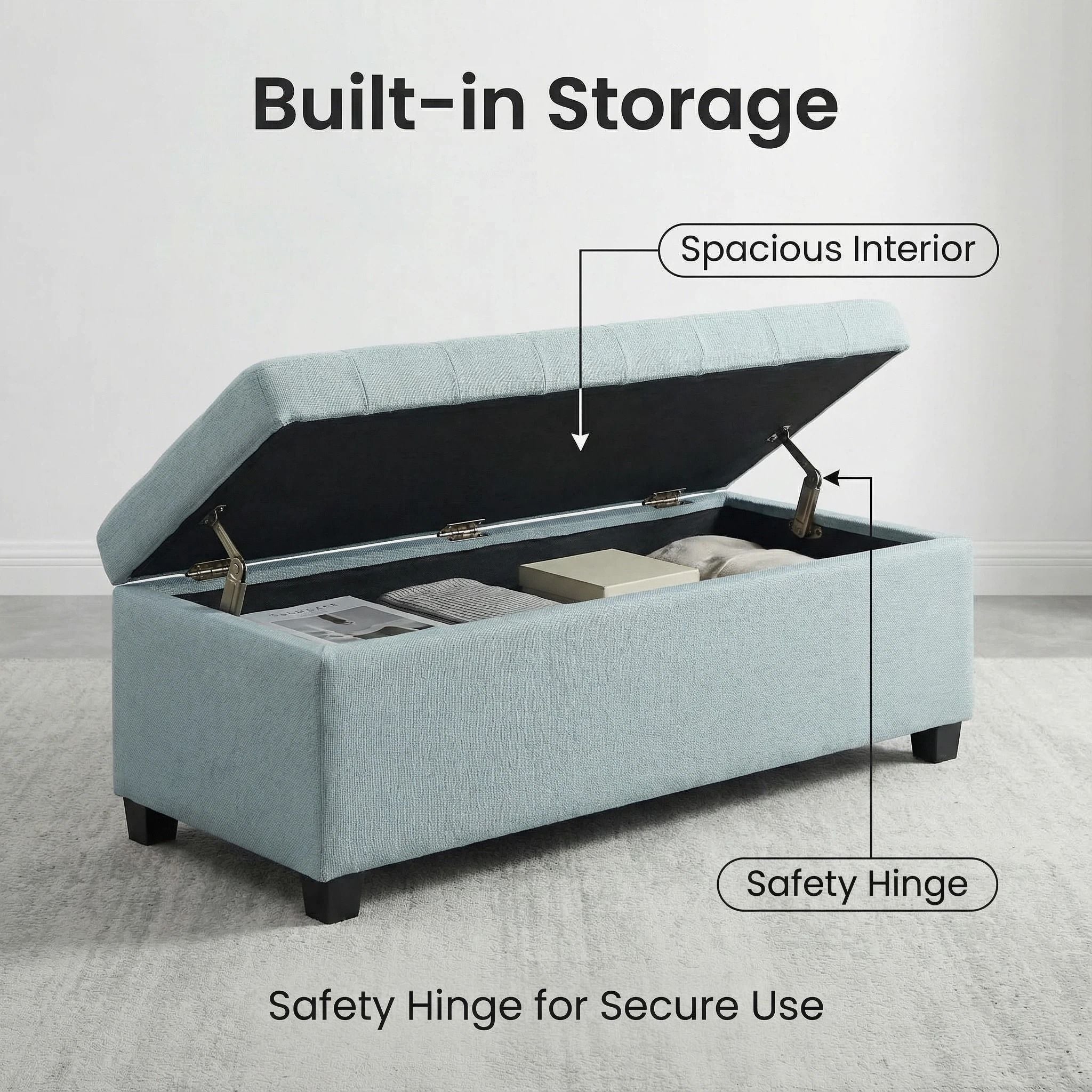 Elegant Tufted Storage Ottoman Bench