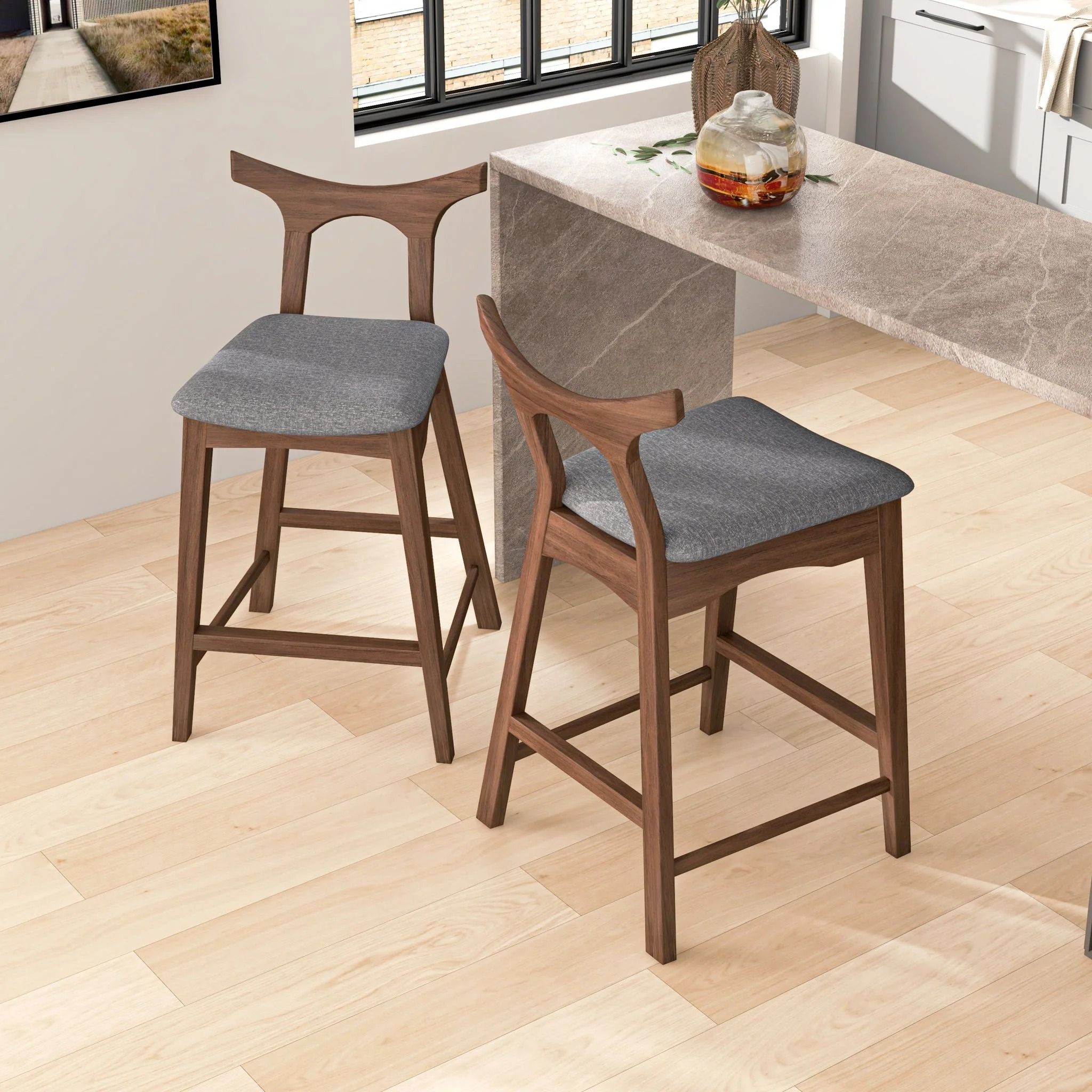 Hester - Upholstered, Square Bar Chair (Set of 2)