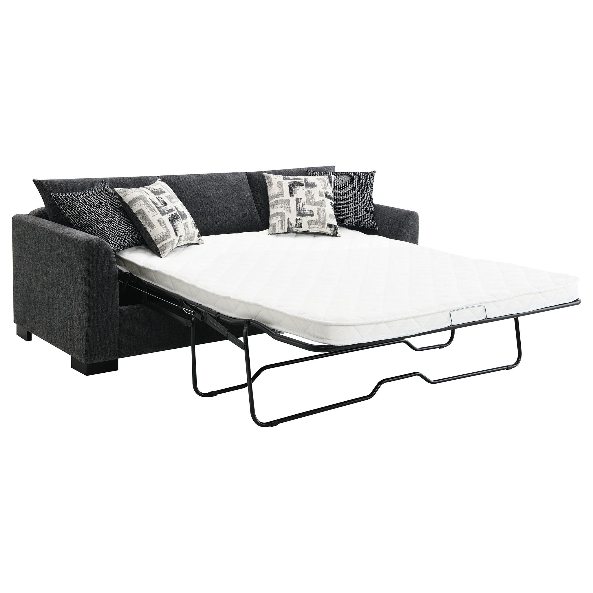 Pacheco - Upholstered Sleeper Sectional Chaise Sofa With Pocket Coils And Reversible Cushions - Dark Gray