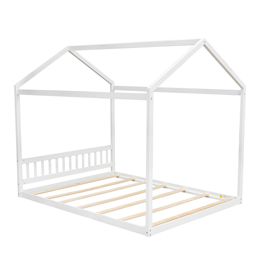 Wooden House Bed With Headboard