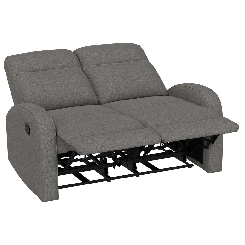Manual Reclining Loveseat With Dual Seating Support For Living Room