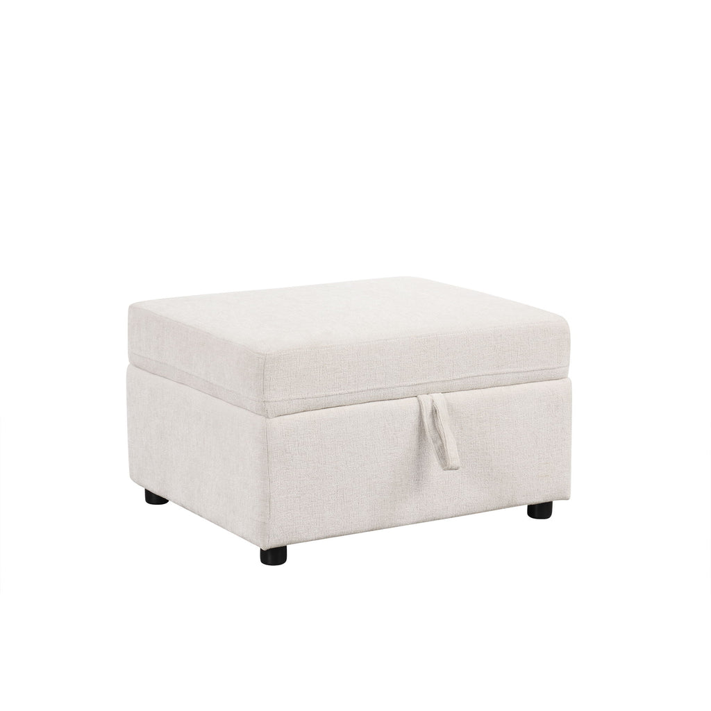 Sectional Sofa Convertible Pull-Out Bed With Storage Ottoman & USB Ports