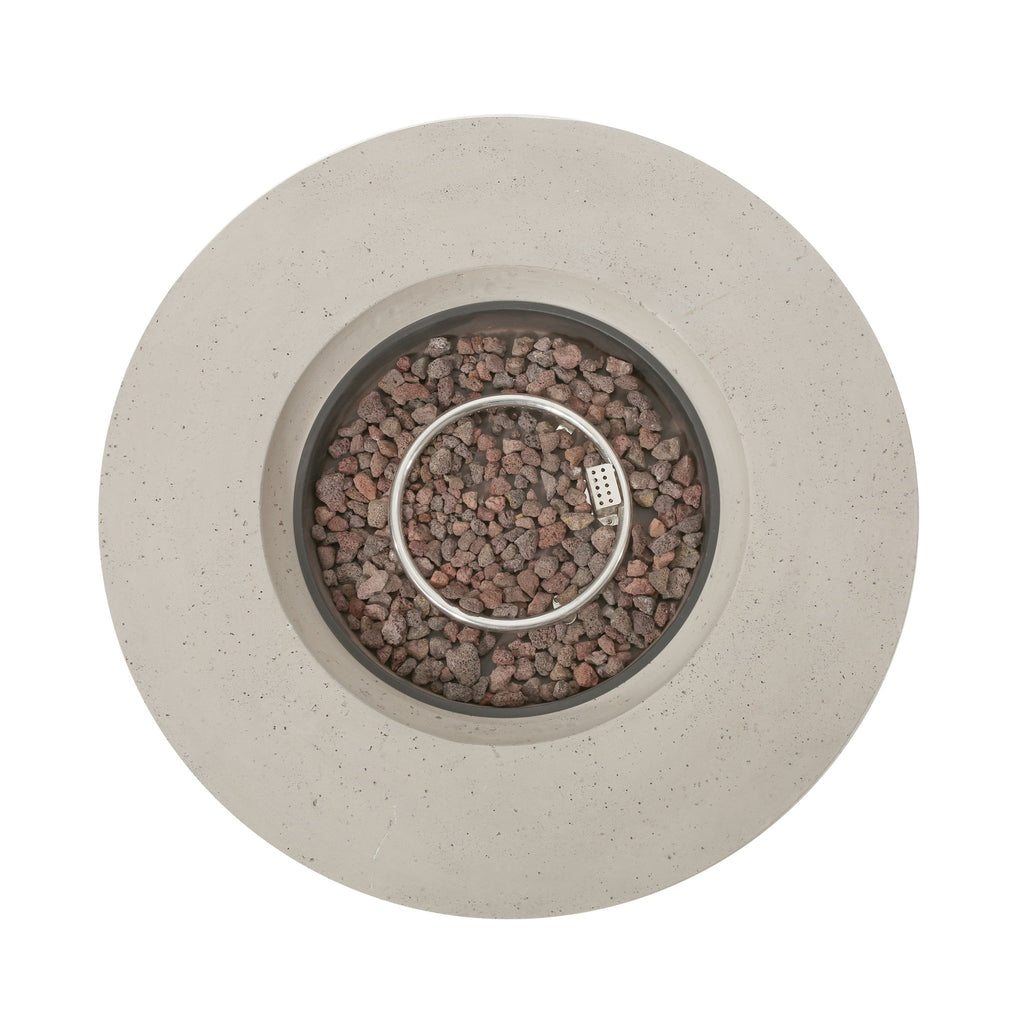 Modern Lightweight Concrete Outdoor Circular Fire Pit 50, 000 Btu