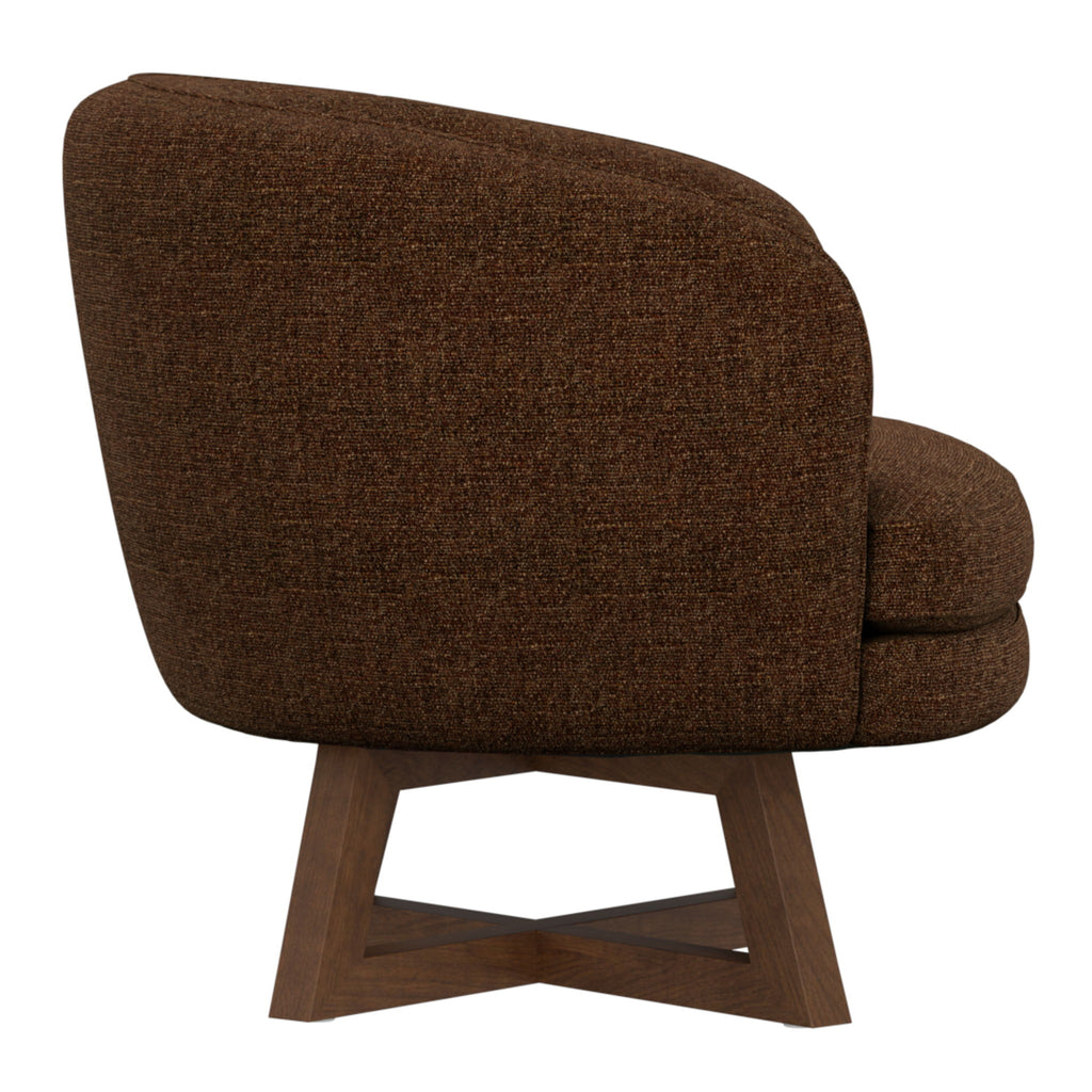 Swivel Accent Chair With Sculptural Base