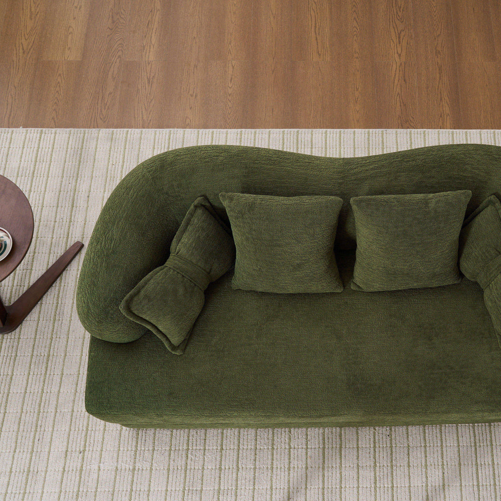 Foldable Sofa Bed, Boneless Couch Convertible Sleeper With 4 Pillows