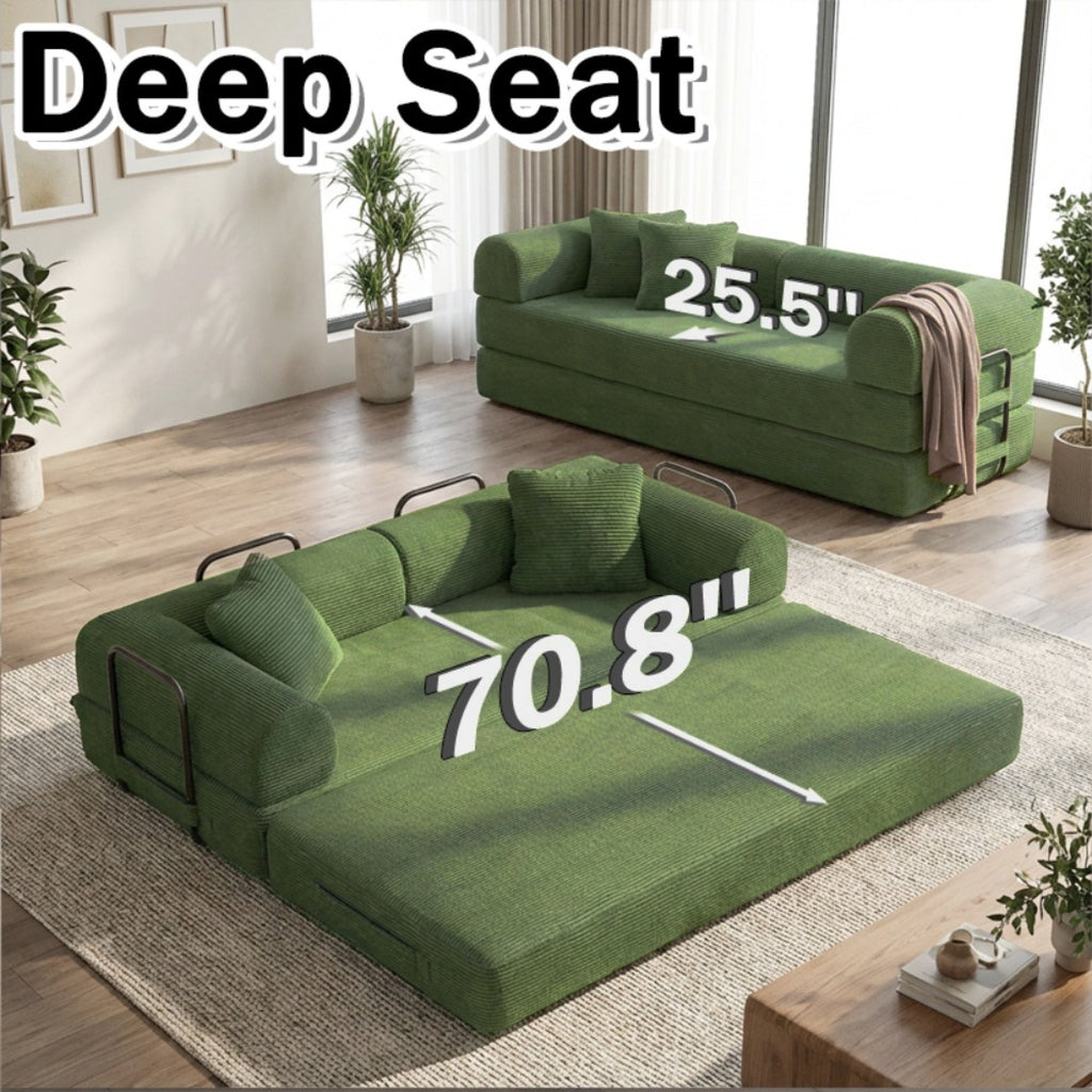 Convertible Sofa Bed With Removable Pillows