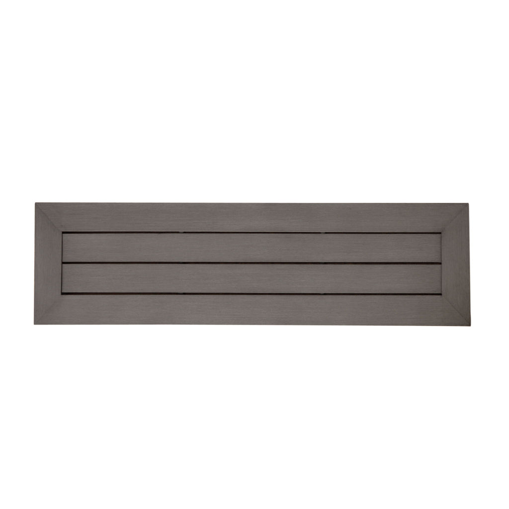 Modern Aluminum Outdoor Dining Bench With X Base - Dark Gray