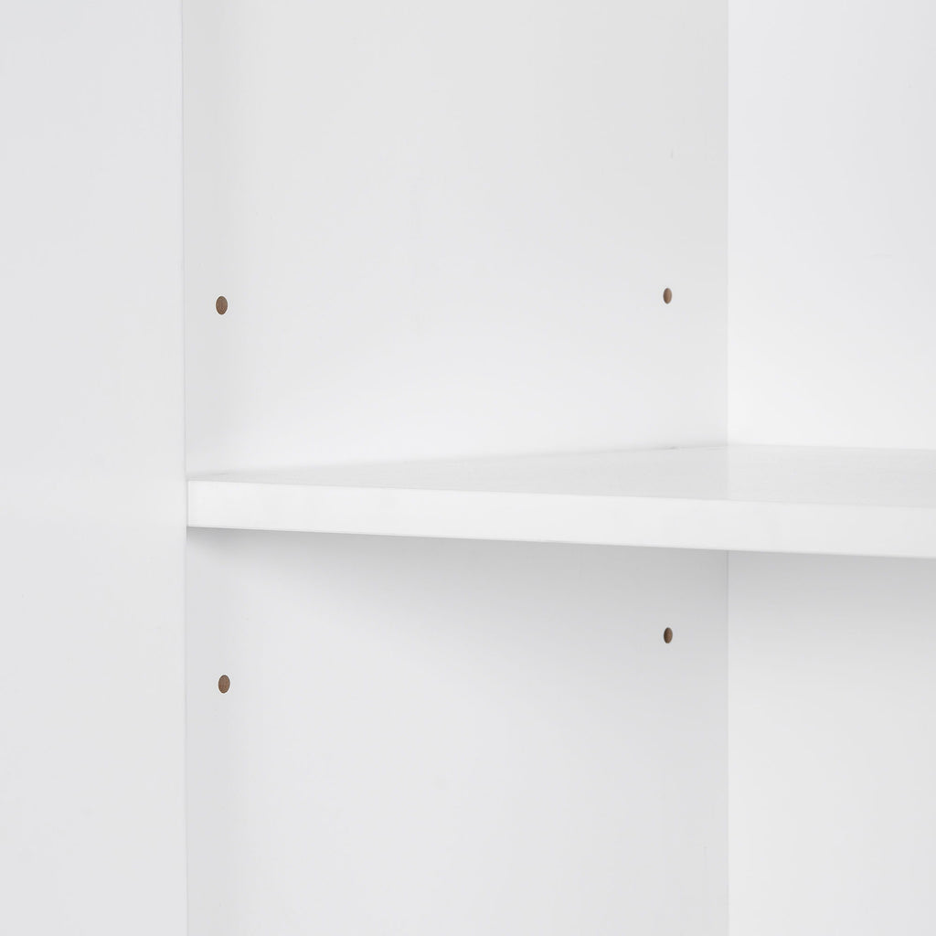 Modern Bathroom Storage Cabinet With Two Laundry Baskets, One Drawer, Adjustable Shelf
