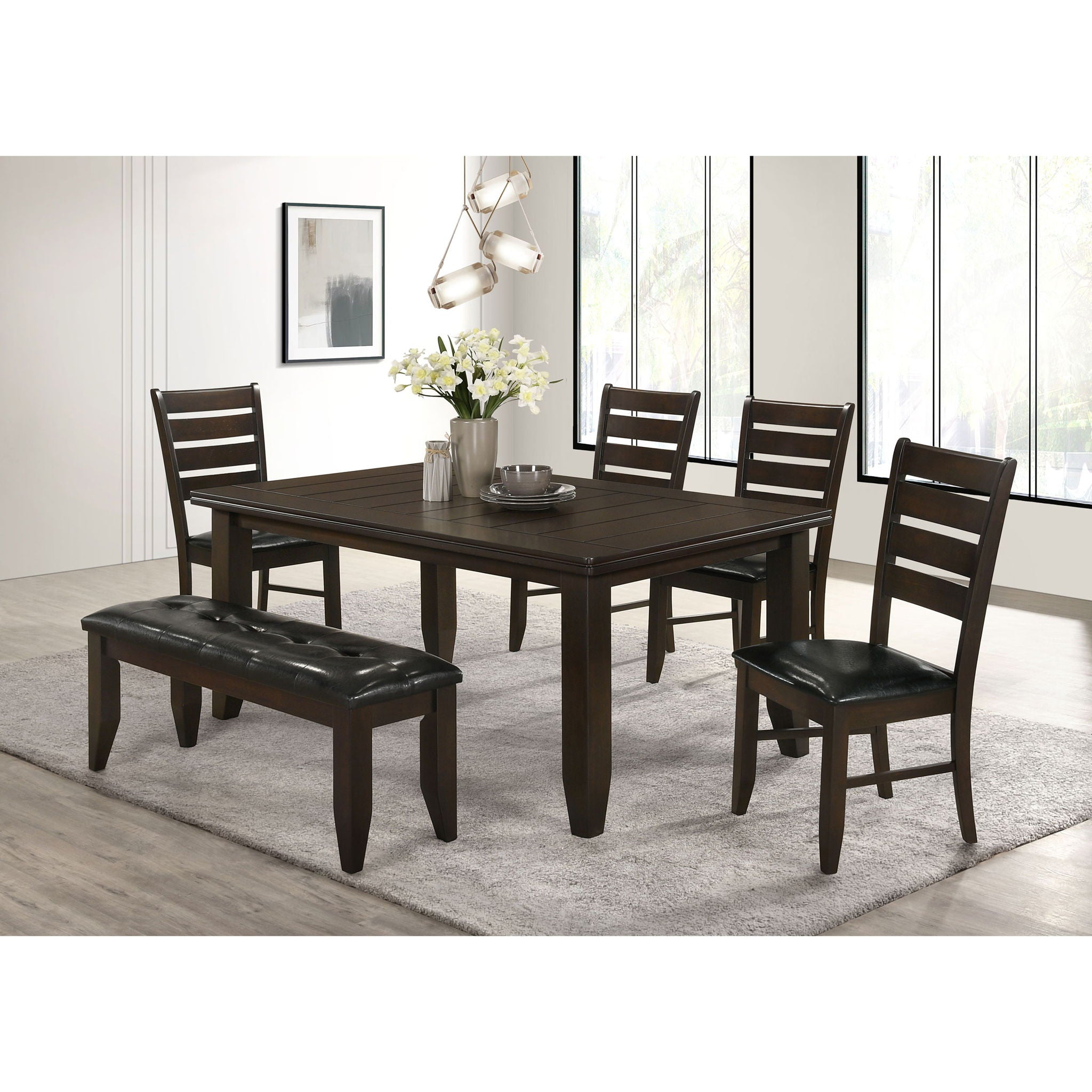 Padded Seat Side Chairs With Tapered Slats (Set of 2)